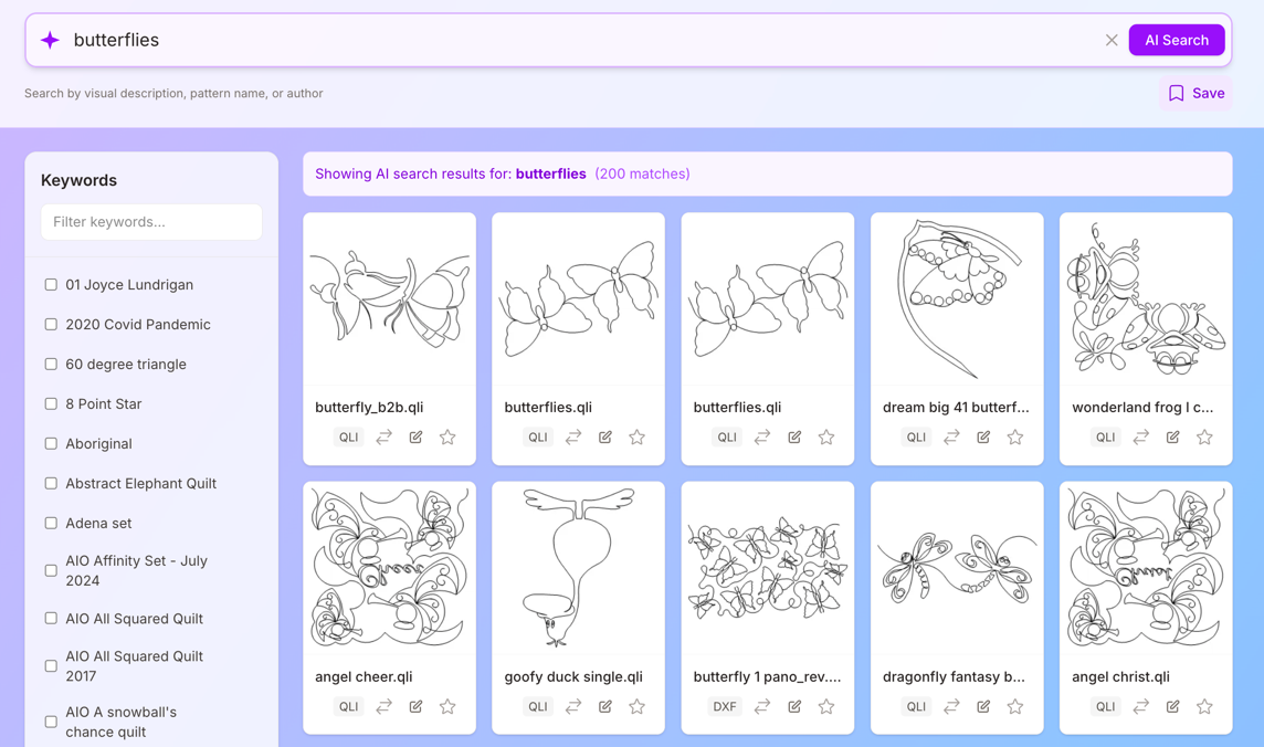 Natural language search - find patterns by describing what you want